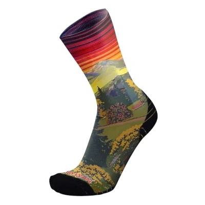 Image de Rywan No Limit Graphik Chaussettes de trail et randonnée à motif, tige haute, Esprit Montagne Red, 44 46