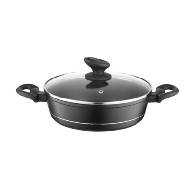 Image de FLORINA Faitout Aluminium (1,3 l) I Diamètre de 20 cm Marmite avec Couvercle en Verre DELUX Casserole Fond à Induction pour Induction, tous Feux Revêtement Antiadhésif