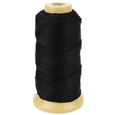 Image de Corde en Nylon Torsadée de Ficelle Pour Marquer des Projets Bricolage Jardinage Crafting Maçonnerie (1.5mm 328 feet, Noir)