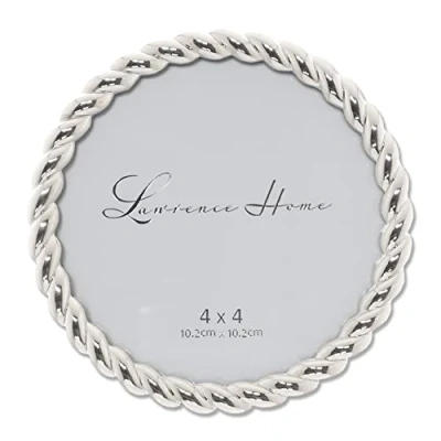 Image de Lawrence Frames Cadre en métal rond forme de corde, 4 x 4, argenté