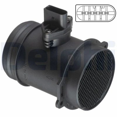 Image de DELPHI AF10560 12B1 Débitmètre d&#039;air avec boîtier AUDI: A6 C6 Avant, C5 Berline