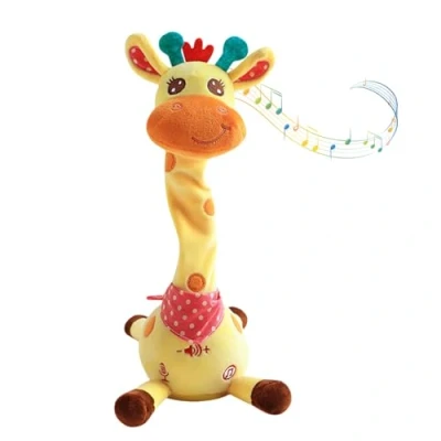 Image de Kongque Girafe parlante et répétitive,Jouet animé interactif électrique Jouet Dansant torsadé, Doux Amusant, Enregistrement répétition de ce Que Vous Dites