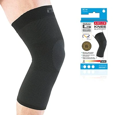 Image de Genouillère Conçue Pour la Course à Pied, Sport, Utilisation Quotidienne Support de Genou Entorse Système Compression Multi Zone le Genou, Airflow M Noir