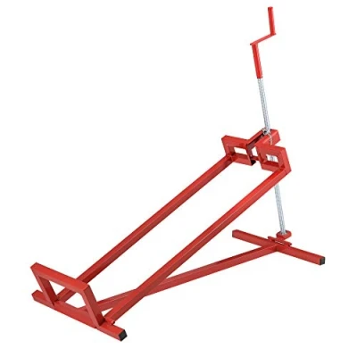 Image de pro.tec Lève Tondeuse Dispositif de Levage avec Manivelle pour Tracteurs Tondeuses Quads Inclinable Jusqu&#039;à 45 Capacité Charge 400 kg Acier Rouge