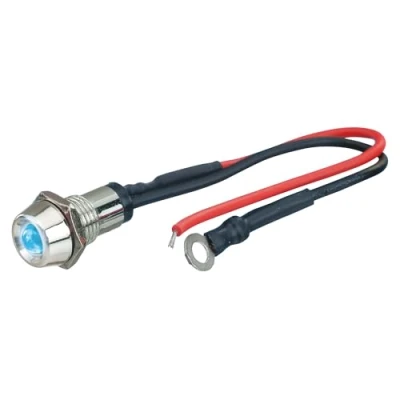 Image de Lampe de commande Chrome Ice Bleue LED Diamètre 10 mm Intérieur
