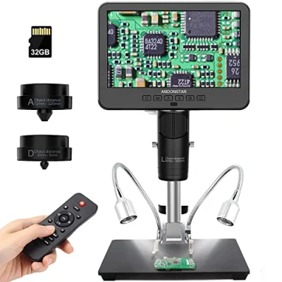 Image de microscope numérique HDMI Andonstar AD246S M 2000x adulte 3 lentilles 2160P UHD enregistrement vidéo 7 pouces LCD à souder pièces micro biologique