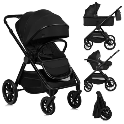 Image de Poussette bébé 3en1 LIONELO Layla Naissance jusqu&#039;à 22kg Inclu nacelle, Siège auto iSize, sac et accessoires Marron