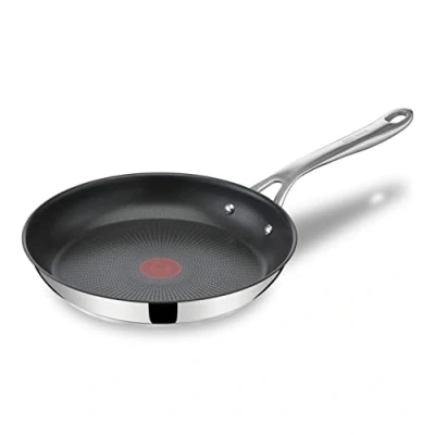 Image de Tefal Jamie Oliver Cook&#039;s Direct Inox Poêle 24 cm, Induction, Revêtement antiadhésif, Indicateur de cuisson, Poignée sûre rivetée E3040444