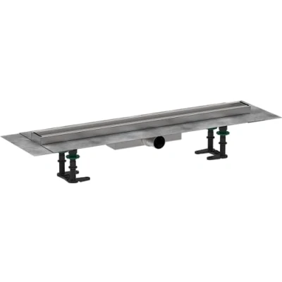 Image de hansgrohe RainDrain Compact Caniveau de douche linéaire 700 mm à carreler, Siphon sol pour une installation faible, avec hauteur d&#039;encastrement 43 mm, 56165000