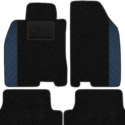 Image de Tapis de Voiture en Moquette 4 pièces Sol antidérapant pour Automobile Un Design Accrocheur Adapte pour: Renault Twingo I 1993 2007 Bleu