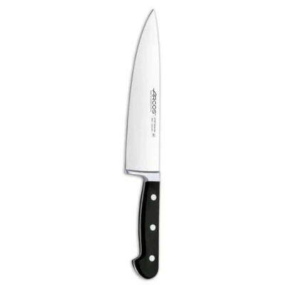 Image de Arcos Séries Clasica Couteau du Chef à Découper Lame Acier Inoxydable Forgé Nitrum 210 mm Manche Polyoxyméthyléne (Pom) Couleur Noir