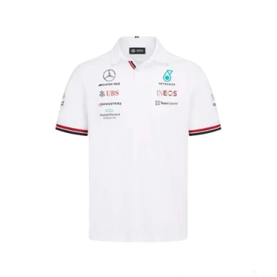Image de Mercedes AMG Petronas Formula One Team Collection Officielle de Produits dérivés la Formule 1 2022 Polo Blanc Hommes S