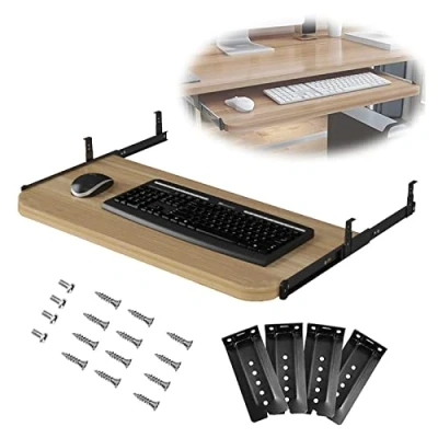 Image de Support Coulissant Pour Clavier Ordinateur Souris Avec Tablette Tiroir, Plateau 540/600/700x270mm, Bureau Et Pc Table, Sous Le De Tiroir clavier, Économiser L&#039;espace