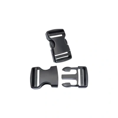 Image de BAIWOAK Lot de 2 boucles à dégagement latéral en plastique robuste 38 mm Double boucle sac dos réglable Sans couture, Noir