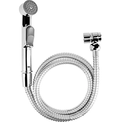 Image de Cornat SA143 Kit de douchette pour Bidet Utilisable Robinet d&#039;angle Commutation Facile avec Support Mural Noir Mat, Chrome Brillant
