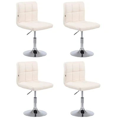 Image de CLP Lot de 4 chaises Lounge Palma V2 en Similicuir Ajustable et pivotant, Couleur:crème