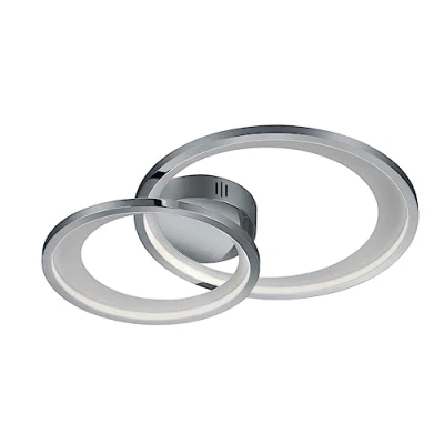 Image de Trio, Plafonnier, Granada incl. 1 x LED,SMD,29,0 Watt,3000K,2650 Lm. Corps: Métal, Chrome L:59,0cm, L:43,0cm, H:8,5cm Réglable avec interrupteur,IP20