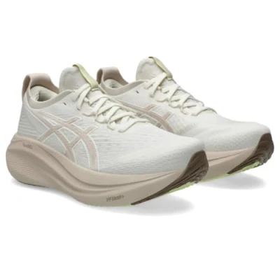 Image de Asics Gelnimbus 27 Chaussures de running sur route, Femme, Taille: 44, Cream/mineral beige Tissu / matière synthétique