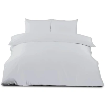 Image de GC GAVENO CAVAILIA Parure de lit Unie en Polycoton pour Double, Housse Couette Percale Respirante et légère, Blanc