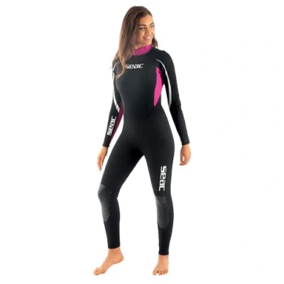 Image de Seac pour femmes Relax Monopièce 2.2mm Femme Combinaison id ale Snorkeling Plong e Natation et Activit s Nautiques, Noir/Rose, XS EU