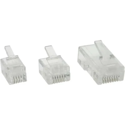 Image de Connecteur modulaire InLine®, 4P4C RJ10 à sertir pour câble plat, 10er Pack