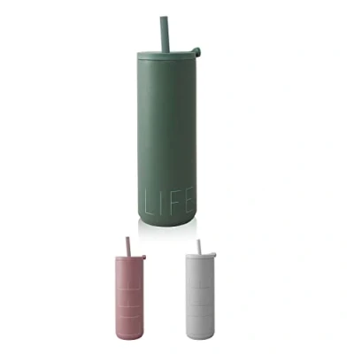 Image de design Letters TRAVEL Gobelet isotherme avec paille Green (500 ml) Tasse au unique et fermeture intelligente de voyage parfaite pour contenir tous les types boissons