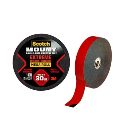 Image de 3M Scotch Extreme Ruban et bandes de montage double face Mount: 1 in x 400 in. (Noir)