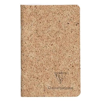 Image de Clairefontaine 83526C Un Petit Carnet Piqué Cousu Fil couverture papier à base de Coques Cacao 7,5x12 cm 48 Pages Lignées Ivoire 90g Avec Rabat Collection Jeans&amp;Cocoa