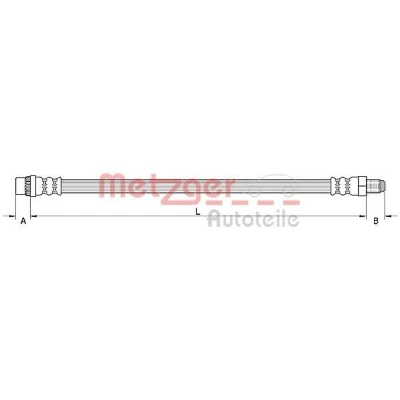 Image de METZGER 4110896 Flexible De Frein Essieu avant gauche, droit 451 DACIA: Duster SUV, SANDERO 2, Logan I Berline