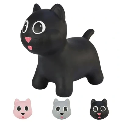 Image de Hoppimals Tootiny Animal Gonflable à Sauter Chat, Sauter, Jouet Stimule la motricité A partir de 12 Mois avec Pompe air Incluse
