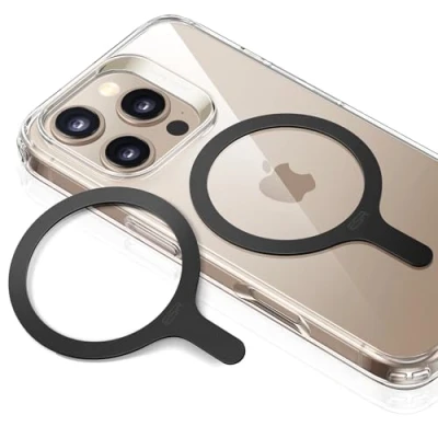 Image de ESR Anneau Magnétique 360, Autocollant Compatible avec MagSafe, Kit de Conversion Universel pour iPhone Séries 16/15/14/13/12/11/X, Galaxy Série S23/S22/S21/S20/S10, Lot 2, Noir