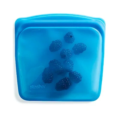 Image de Stasher Sacs en Silicone Réutilisables Pour Conservation Des Aliments, Sandwich Bag, Myrtille, Chaleur, Lave vaisselle &amp; Congélateur, Écologique, Sac à Lunch Portable, Sans Fuite, BPA, 795 ml
