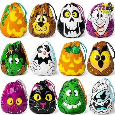 Image de JOYIN lot de 72 halloween sacs pour goody drawstring friandises d&#039;halloween sacs, party faveurs, accessoires fête