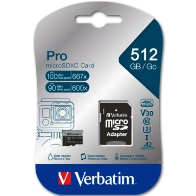 Image de Verbatim 47046 mémoire flash 512 Go MicroSDXC UHS I Classe 10 Neuf