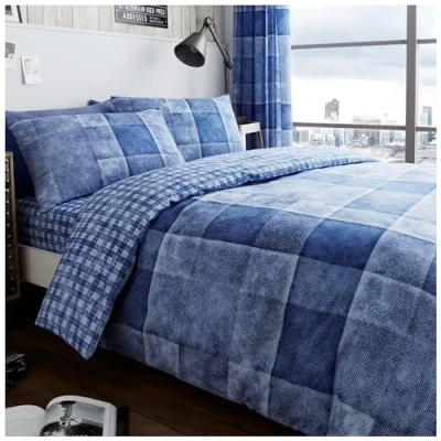 Image de GC GAVENO CAVAILIA Parure de lit Double Super Douce réversible à Carreaux Bleu (200 x 200cm)