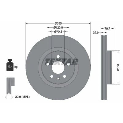 Image de TEXTAR 92313905 Disque de frein TESLA: Model S, X