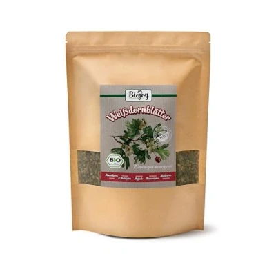 Image de Biojoy Thé d&#039;aubépine BIO (250 g), séchée et coupée, Feuilles (Crataegus Monogyna)