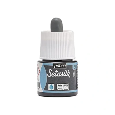 Image de Pébéo Flacon Setasilk Ebene 45 ml Peinture sur soie Bouchon Pipette de Couleur Ebène