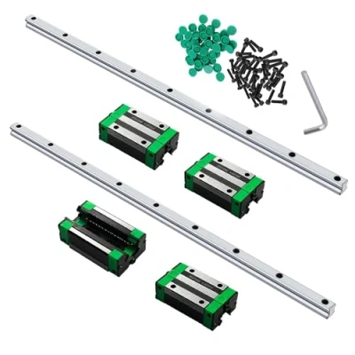 Image de CNCMANS Kit de guidage linéaire HGR20 2 rails linéaires 1500 mm et 4 Pièces HGH20CA Anti rouille haute précision CNC pour appareils automatisés (1500 mm)