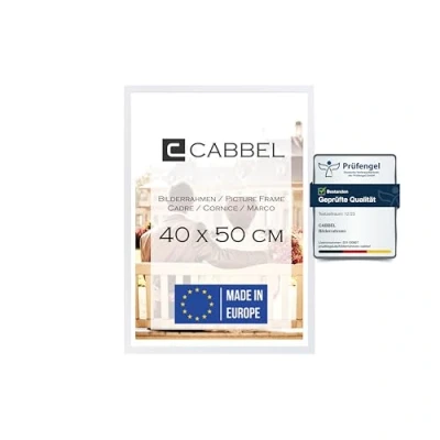 Image de CABBEL Lot de 1 cadre photo 40x50 cm MDF en bois blanc avec verre plexi incassable/Moderne