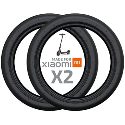 Image de Modelabs Made For Xiaomi Scooter AIR Tire Pneu Officiel pour trottinettes électriques Mijia M365 Essential 1S Pro PRO2 Gomme épaisse Roue Avant/arrière Confort Taille 8,5 Pouce Pack de 2 Noir