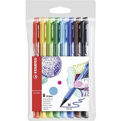 Image de Stylo feutre STABILO pointMax Pochette x 8 stylos feutres pointe moyenne Coloris assortis