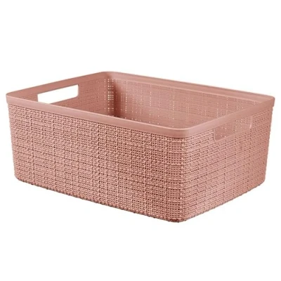 Image de CURVER Jute Box De Rangement Rose Dawn M 12L 36 X28.2X14.5Cm