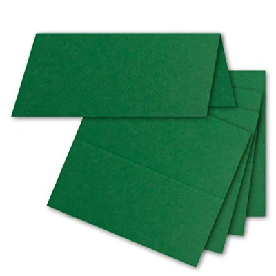 Image de Cartes de Table Vert foncé//Taille : 100 x 90 mm (plié 45 mm)//240 g/m²//lourd et solide qualité//de la série couleur heureux neuser. 50 Tischkarten foncé