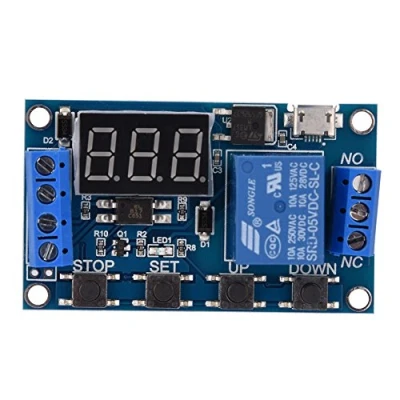 Image de Akozon DC 6V 30V Module de Relais Minuterie Temporisation avec affichage LED Digitale Micro USB 5V
