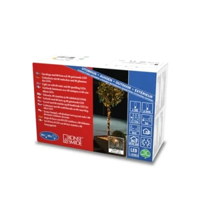 Image de Konstsmide 3640 810 Guirlande Lumineuse à LED, Bois, 4 W, Clair, 1772 x 1 cm