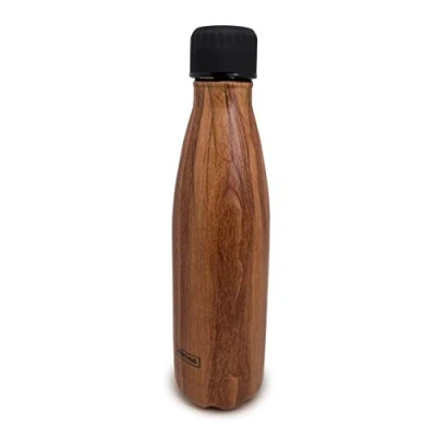 Image de Nerthus FIH 516 Thermos Double paroi pour friandises et Chaudes Design Bois d&#039;acier Inoxydable 500 ML sans BPA, 18/8