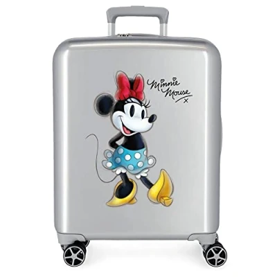 Image de Valise cabine Disney 100 Minnie Joyful Gris 40x55x20 cm ABS rigide Fermeture TSA intégrée 38,4L 2 kgs 4 roues doubles bagage à main