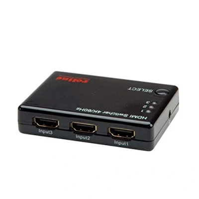 Image de ROLINE Switch 4K HDMI 3 en 1 Commutateur ports à résolution de 60 Hz avec télécommande noir