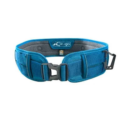Image de Kurgo Ceinture Ventrale RSG, de Course ou Promenade Mains Libres Canicross, réglable, Bande réfléchissante, Compatible Molle, Bleue